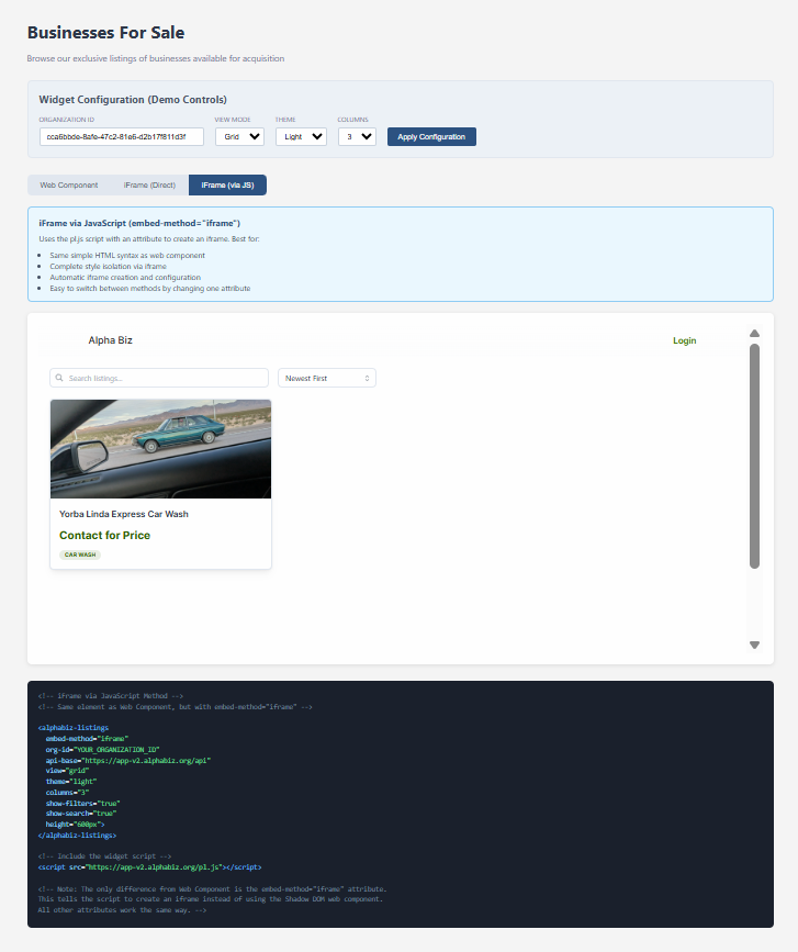 Listings Developer Integration