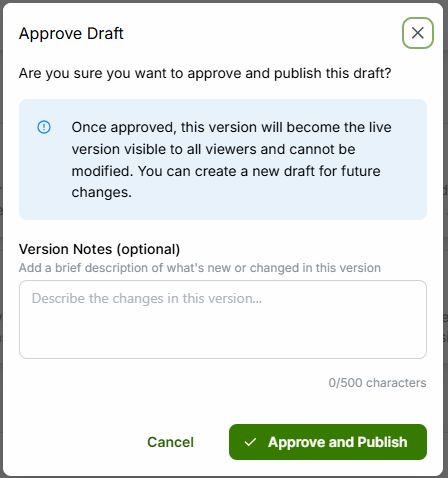 Approve Draft Modal