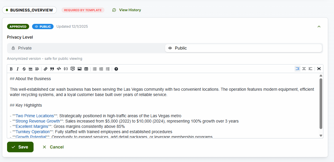 Description Privacy Editor