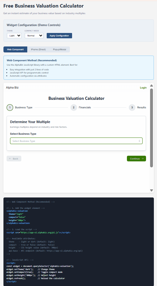 Valuation Developer Integration